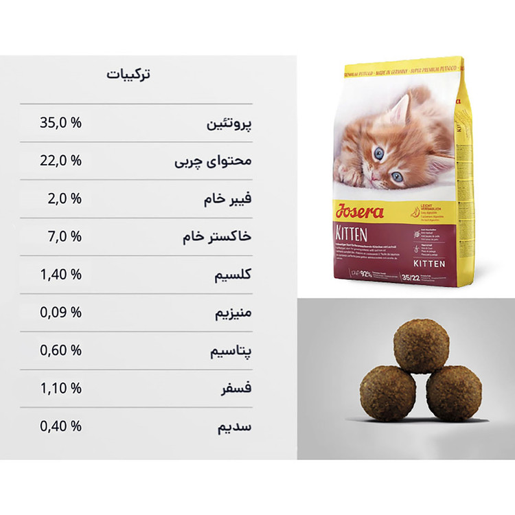 غذای خشک بچه گربه جوسرا مدل kitten وزن 1 کیلوگرم
