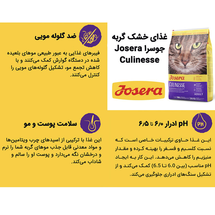 غذای خشک گربه جوسرا مدل Culinesse ضد گلوله مویی وزن ۱ کیلوگرم