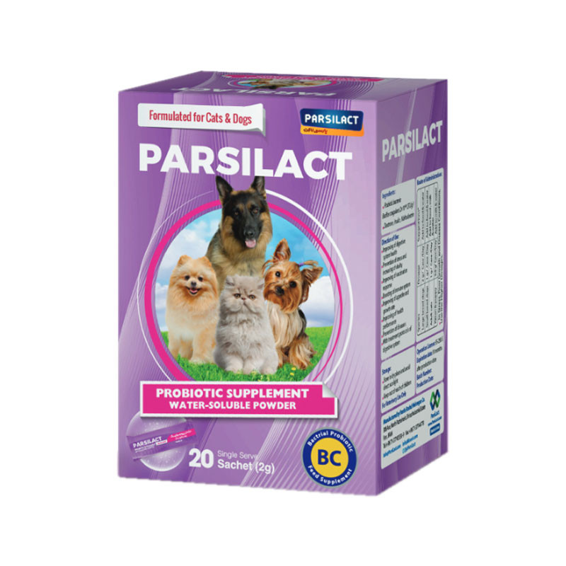مکمل سگ و گربه پارسی لاکت مدل پروبیوتیک Probiotics وزن ۲گرم